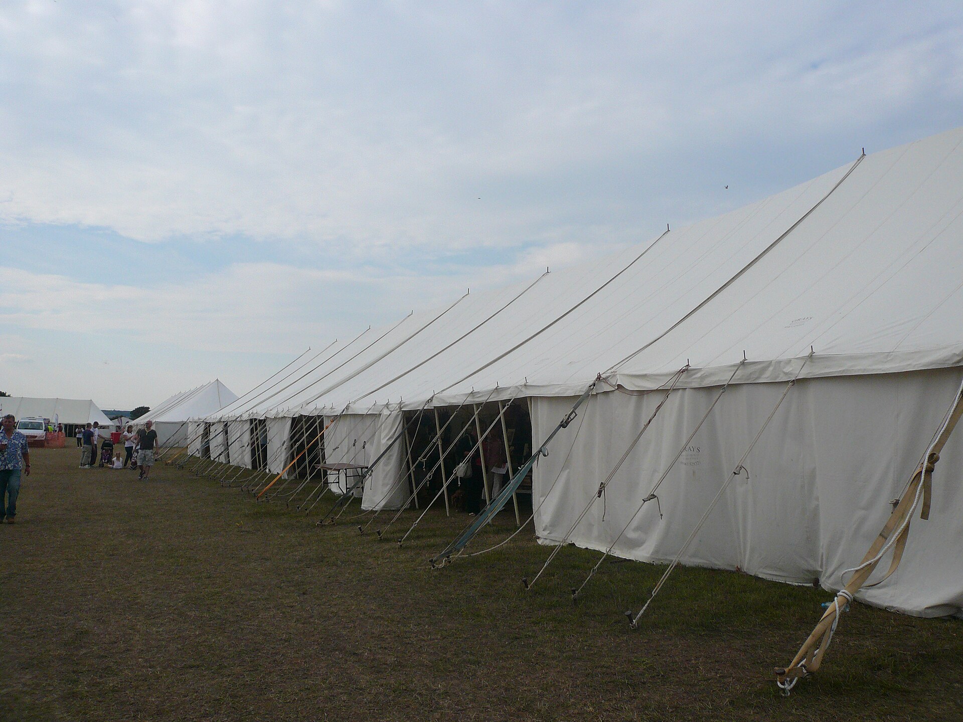 Large white outdoor event and festival marquee tents