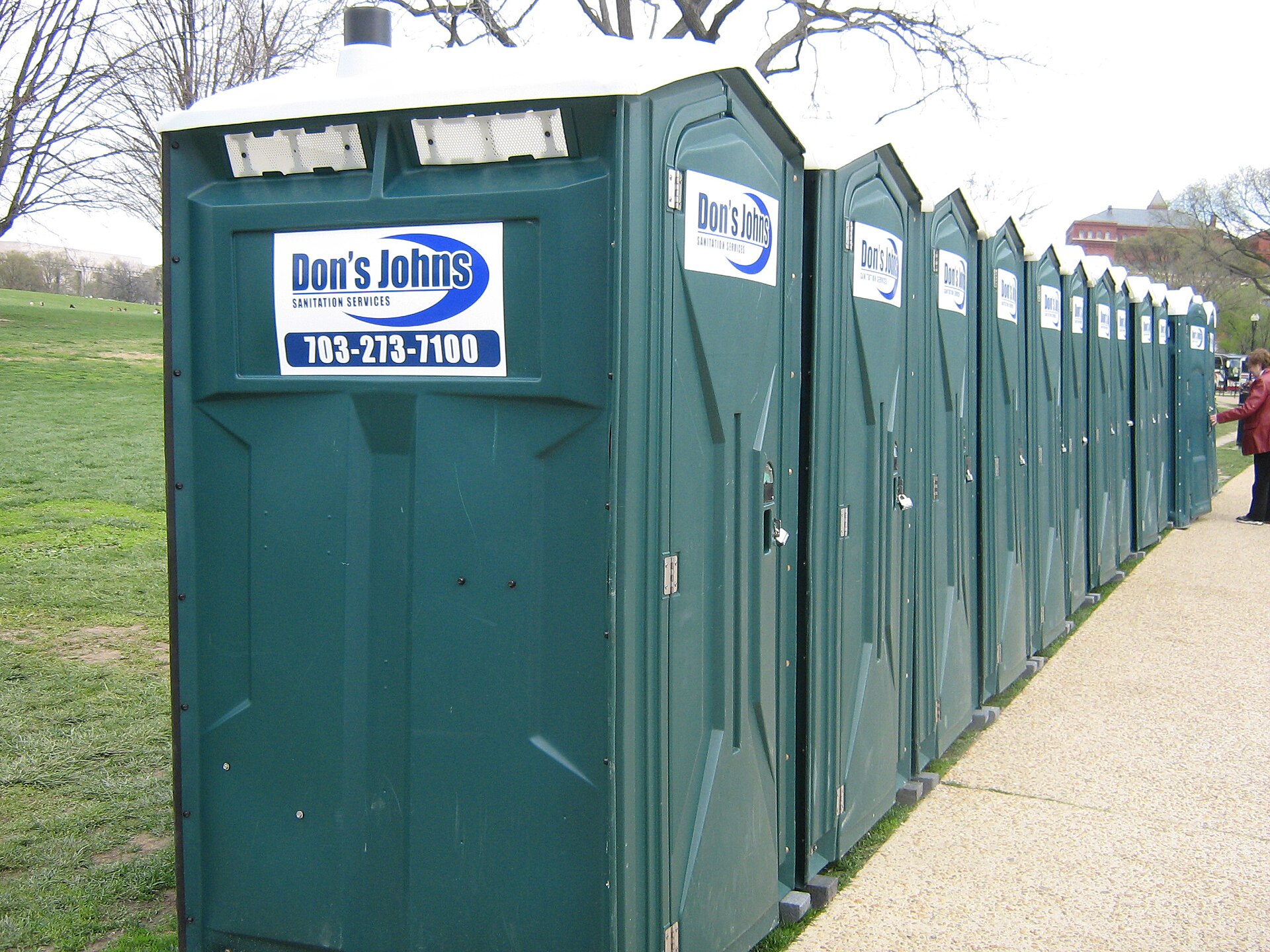 Portable chemical toilet cabins for construction and outdoor venues