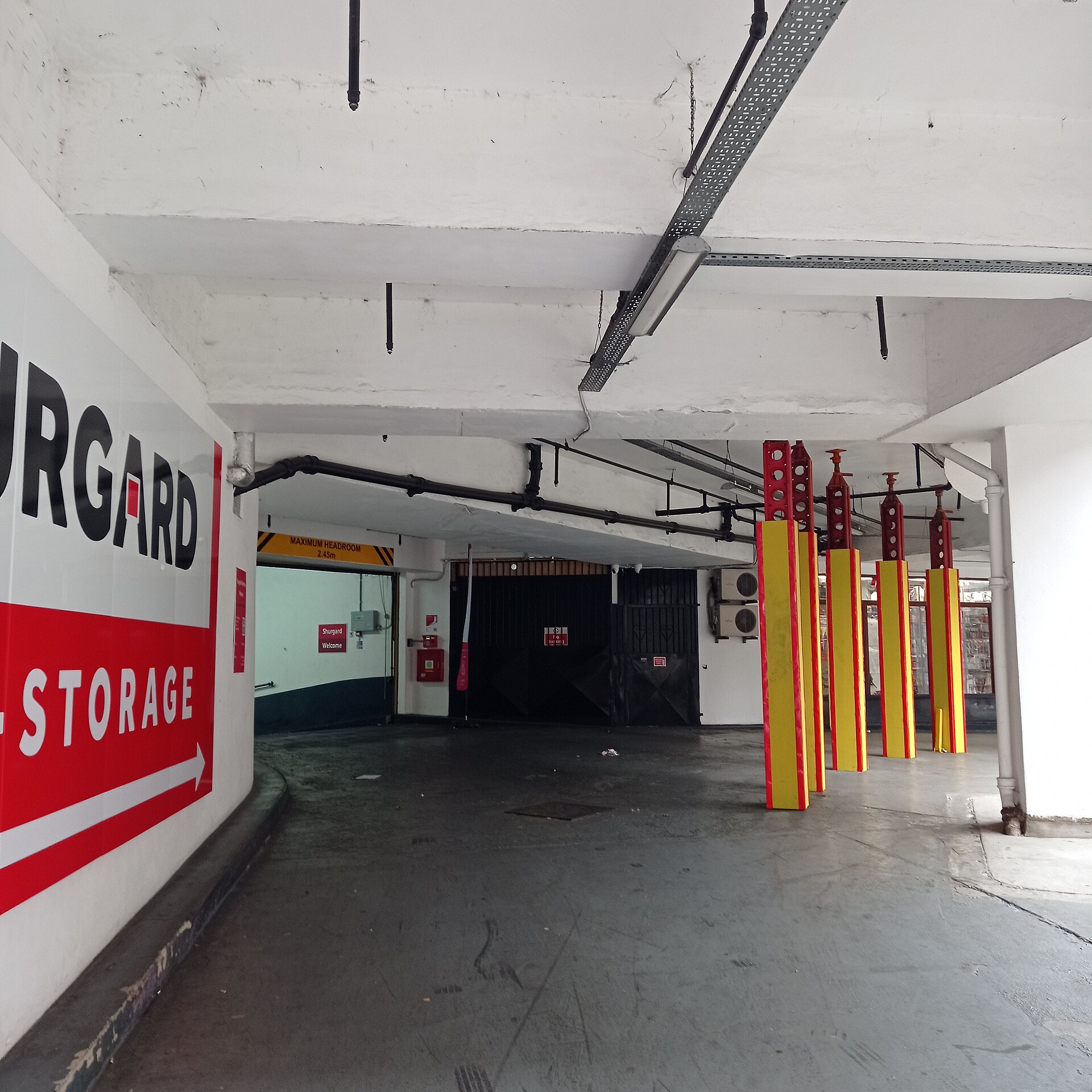Drive-in loading bay at a Shurgard self-storage facility